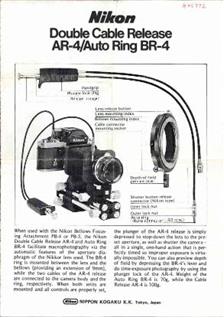 Nikon PB 4 Bellows manual. Camera Instructions.